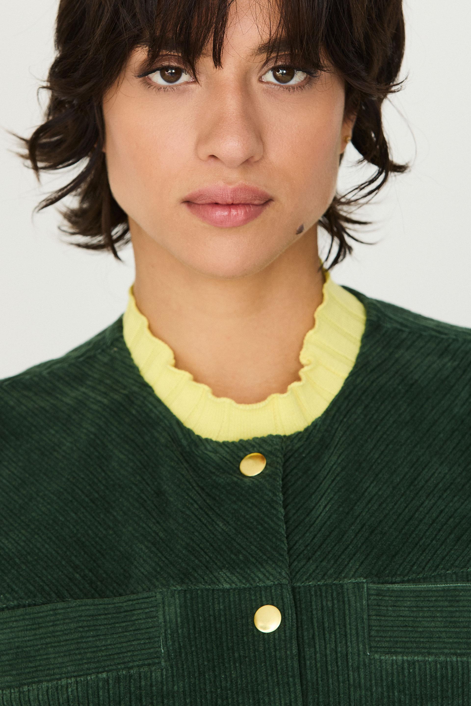 SKFK Naiare Jacket Dark Green Damen Cropped Jacke Bio Baumwolle grün